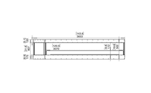Ecosmart Fire Flex 140BY.BXL Bay Fireplace Insert - Black Finish / Stainless Steel Burner - ESF.FX.140BY.BXL